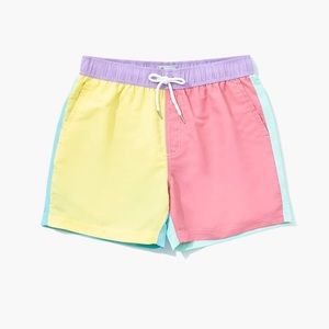 NWT Forever21 Men pastel colorblock swim trunks M
